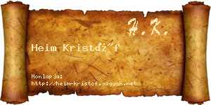 Heim Kristóf névjegykártya