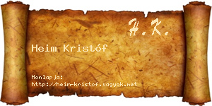 Heim Kristóf névjegykártya